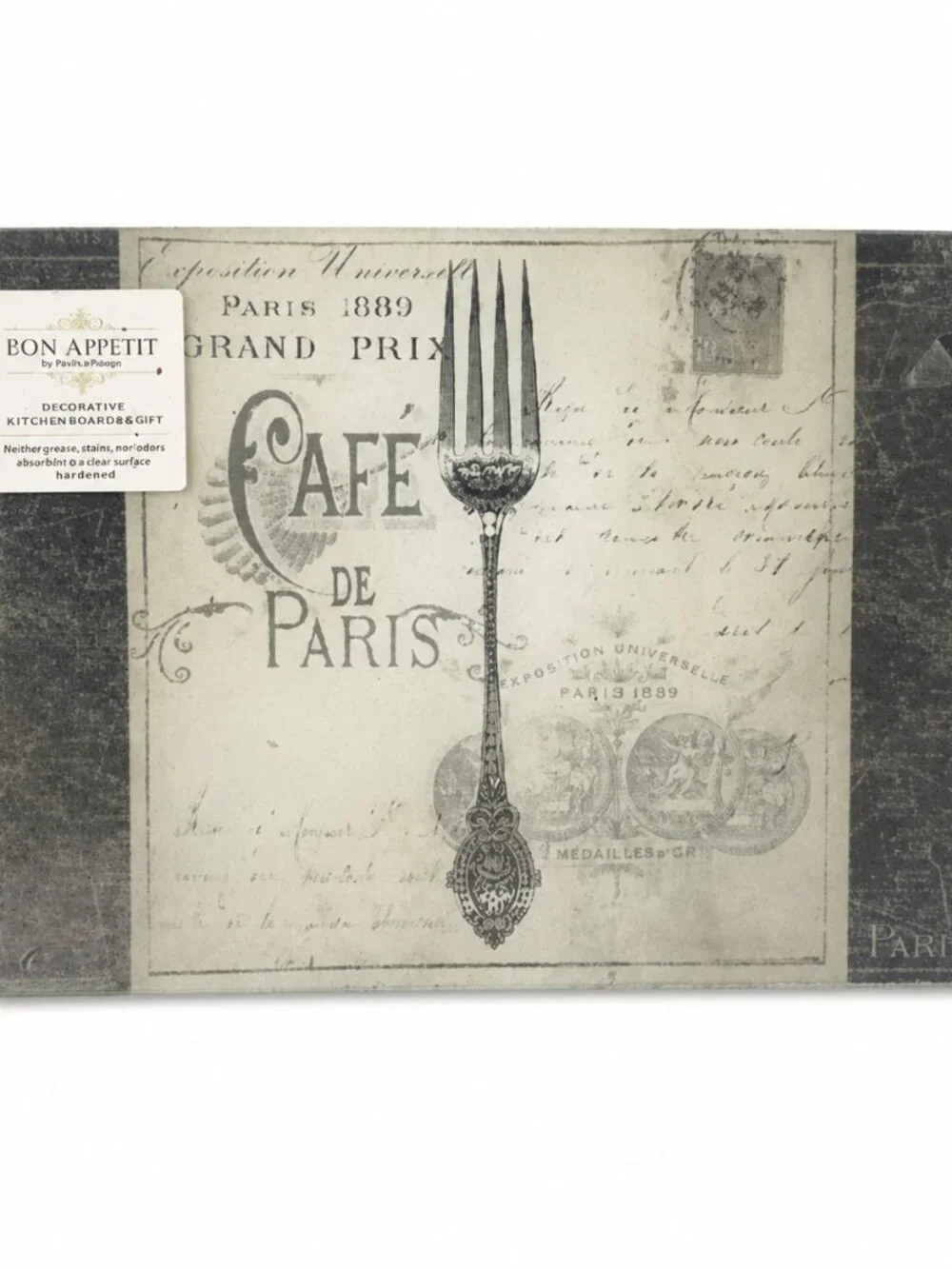 Maison Rouge Cafe de Paris TEMPERED GLASS RECTANG CUTTING BOARD & SERVING TRAY